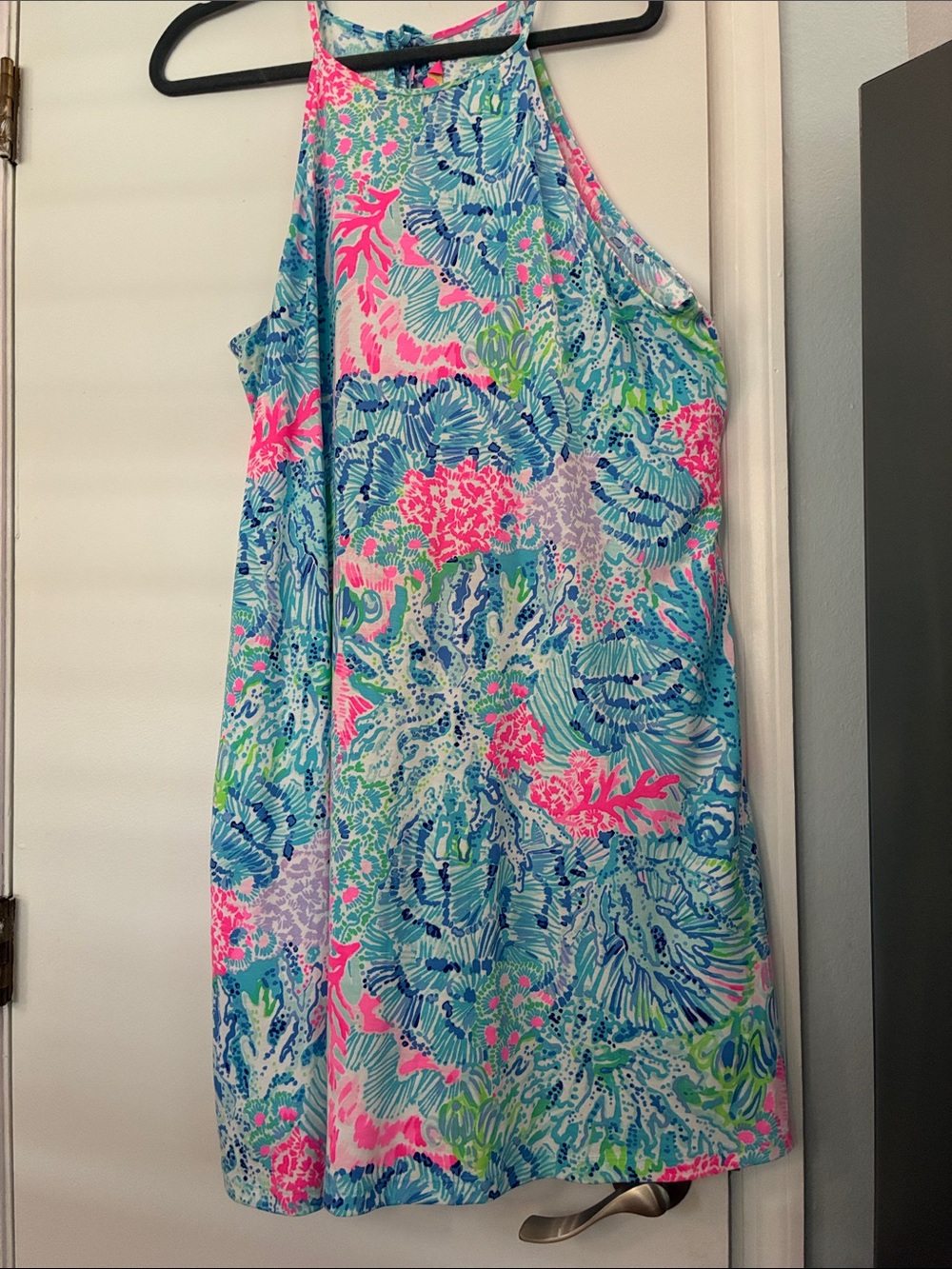 Lilly Pulitzer Neon Coral Reef Print Mini Dress - Blue, Pink, Green